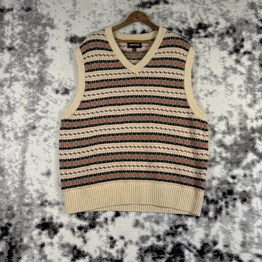 Bonobos Sweater Vest Mens Size Extra Large V-Neck Office Career Merino Wool Blen